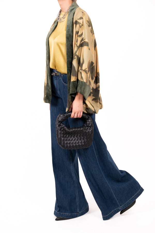 Dixie Giacca Kimono Foglie - VERDE