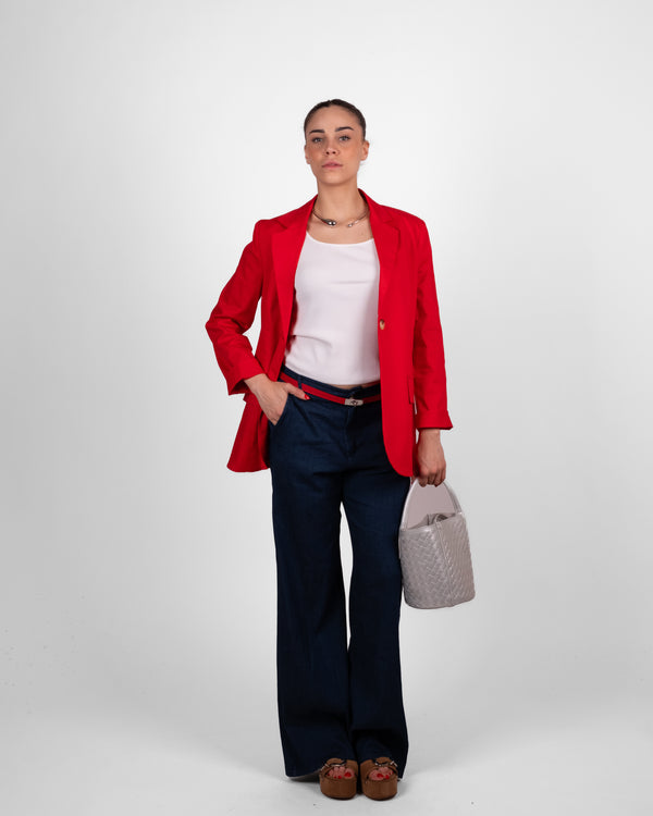 Dixie Giacca Cotone 1 Bottone - ROSSO