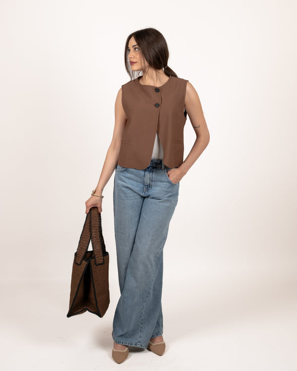 Haveone Gilet 2 Bottoni - MORO