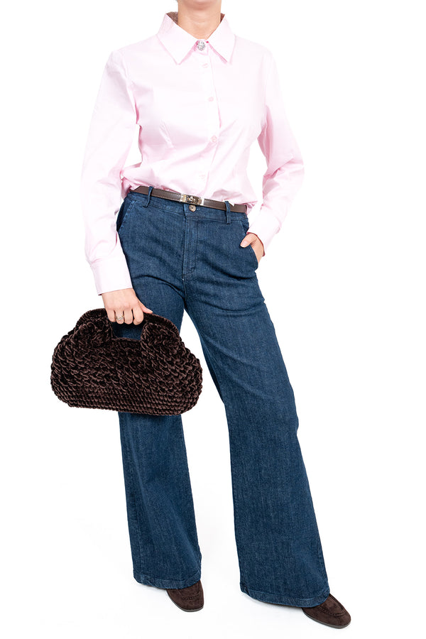 Susy Mix Camicia Bottone Gioiello - ROSA