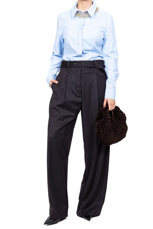 Dixie Pantalone Palazzo C/Cintura - MORO