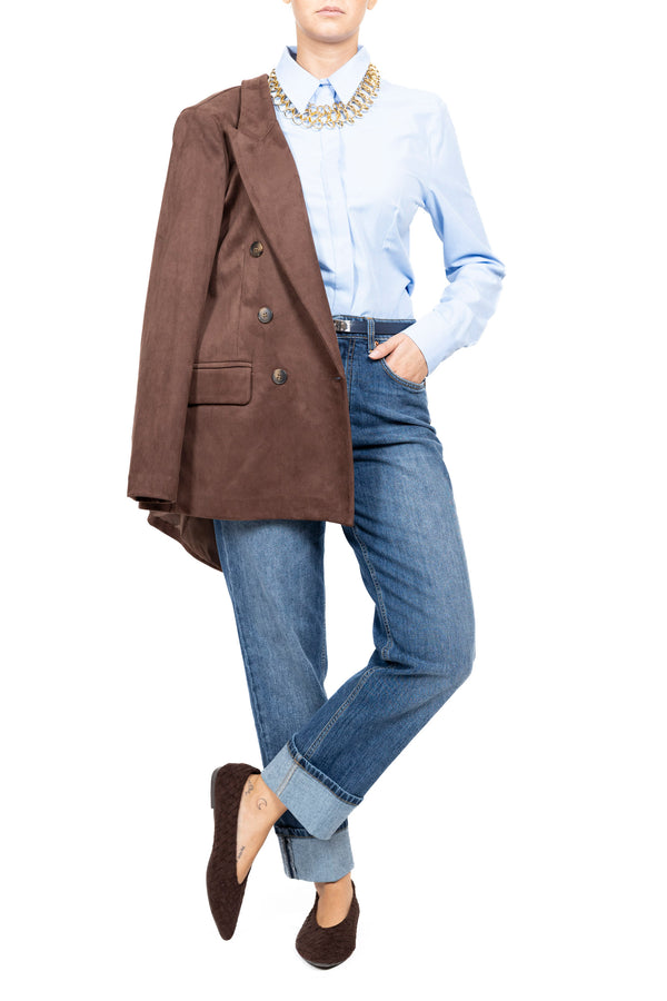 Dixie Camicia Slim Oxford - CELESTE